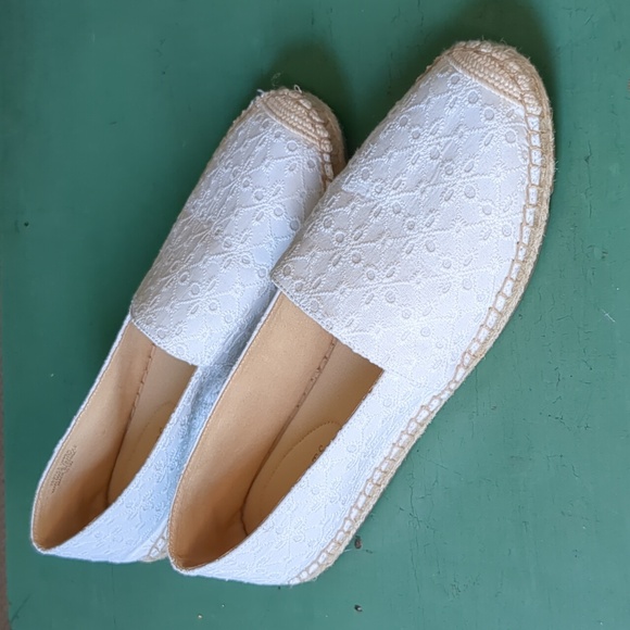 Talbots Shoes - Talbot's White Izzy Eyelet Espadrilles